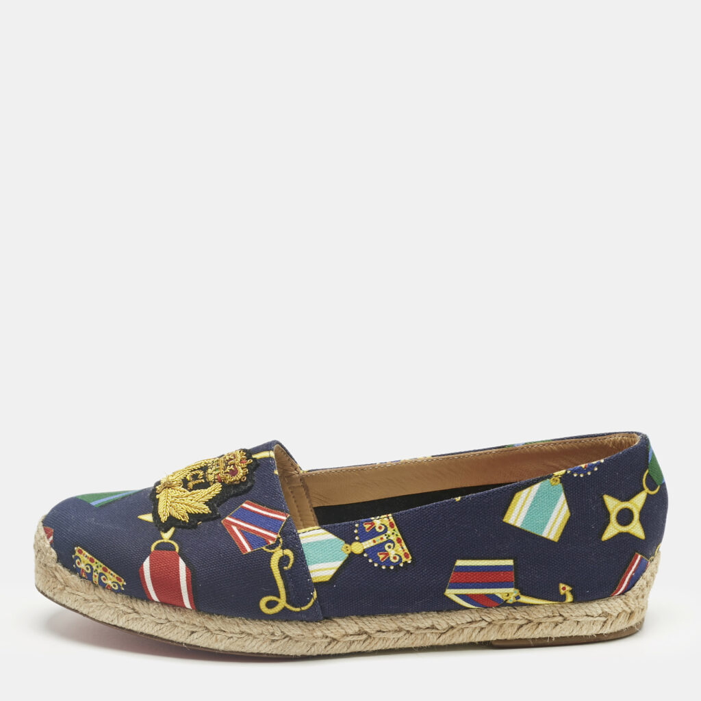 Christian Louboutin Multicolor Canvas Galia Espadrille Flats Size 38 Christian Louboutin Multicolor Canvas Galia Espadrille Flats Size 38