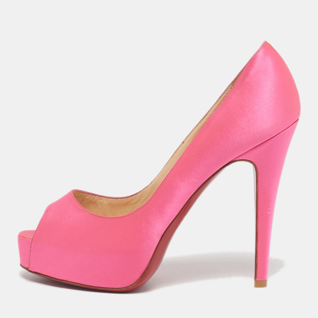 Christian Louboutin Pink Satin Lady Peep Peep Toe Pumps Size 36 Christian Louboutin Pink Satin Lady Peep Peep Toe Pumps Size 36