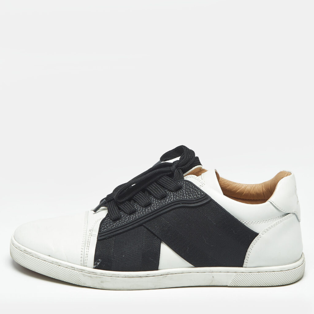 Christian Louboutin Black/White Leather Elastikid Donna Sneakers Size 38 Christian Louboutin Black/White Leather Elastikid Donna Sneakers Size 38