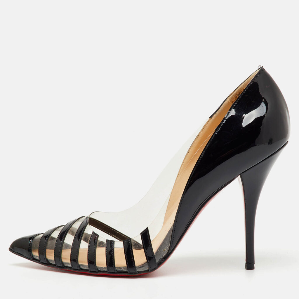 Christian Louboutin Black/Transparent Patent Leather and PVC Pivichic Pumps Size 39 Christian Louboutin Black/Transparent Patent Leather and PVC Pivichic Pumps Size 39