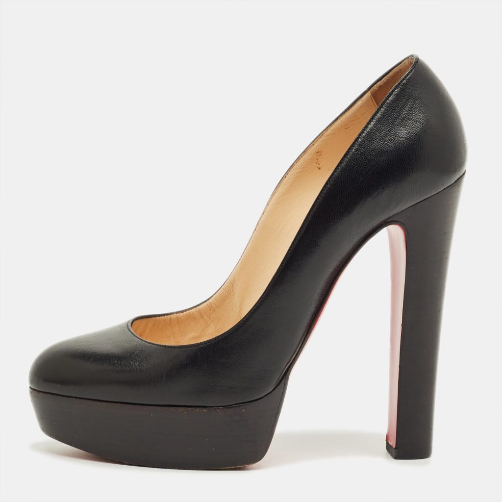 Christian Louboutin Black Leather Grapi Platform Pumps Size 38 Christian Louboutin Black Leather Grapi Platform Pumps Size 38