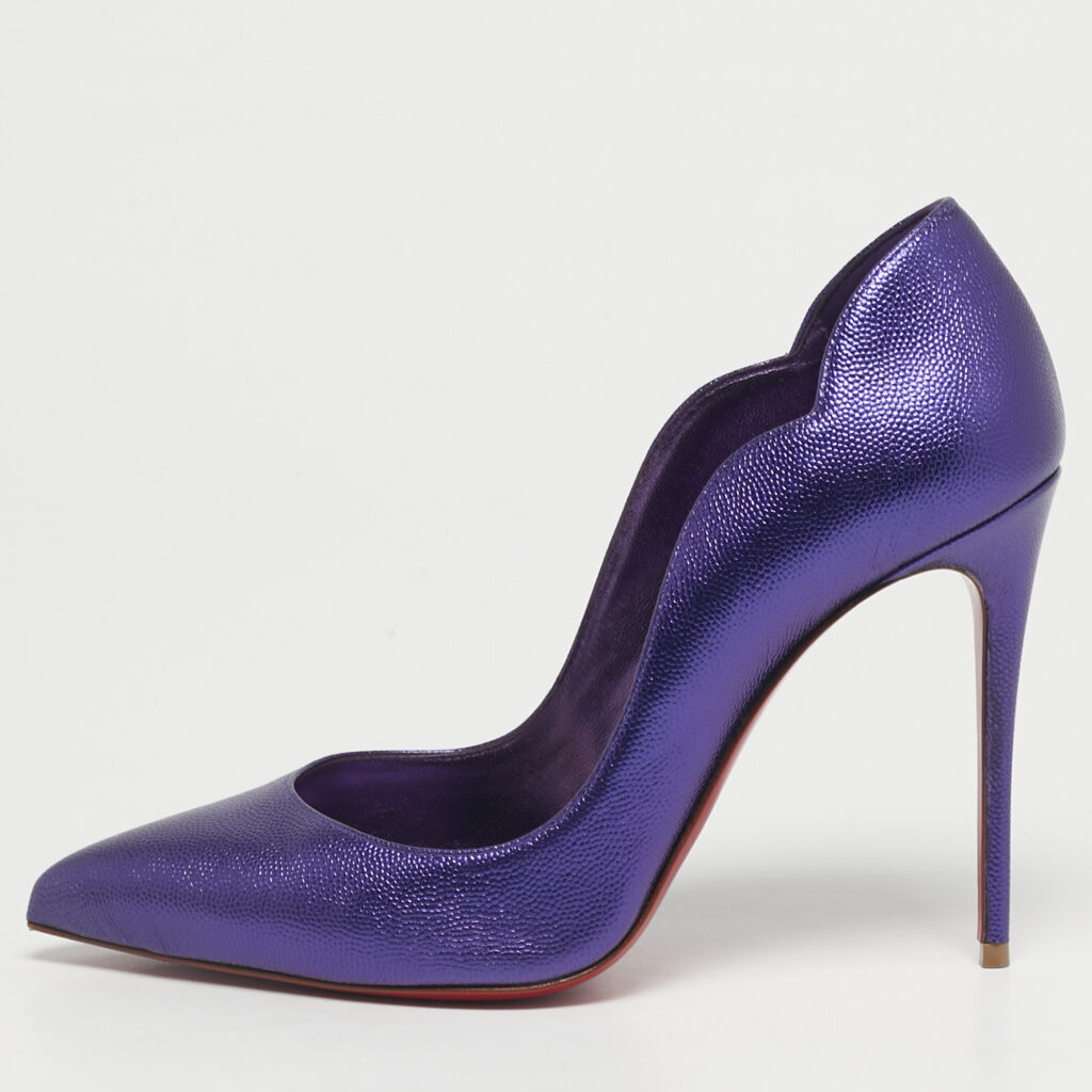 Christian Louboutin Purple Leather Hot Chick Pumps Size 38.5