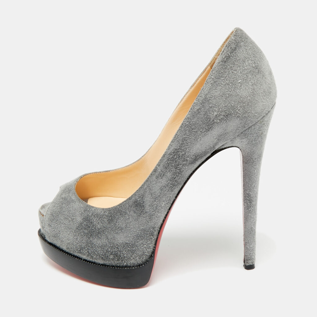 Christian Louboutin Grey Suede Palais Royal Trepointe Pumps Size 36