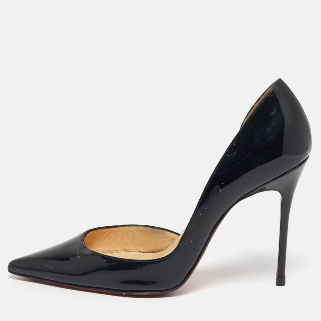 Christian Louboutin Black Patent Leather Iriza D'orsay Pumps Size 37 Christian Louboutin Black Patent Leather Iriza D'orsay Pumps Size 37