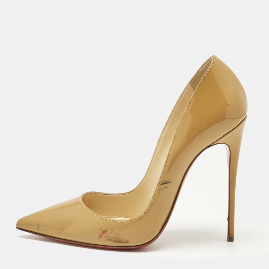 Christian Louboutin Beige Patent Leather So Kate Pumps Size 37 Christian Louboutin Beige Patent Leather So Kate Pumps Size 37
