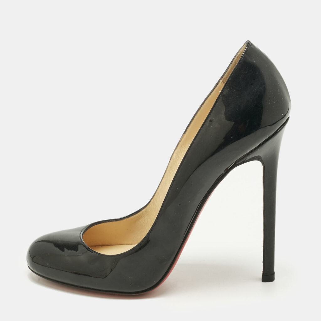 Christian Louboutin Black Patent Leather Simple Pumps Size 37