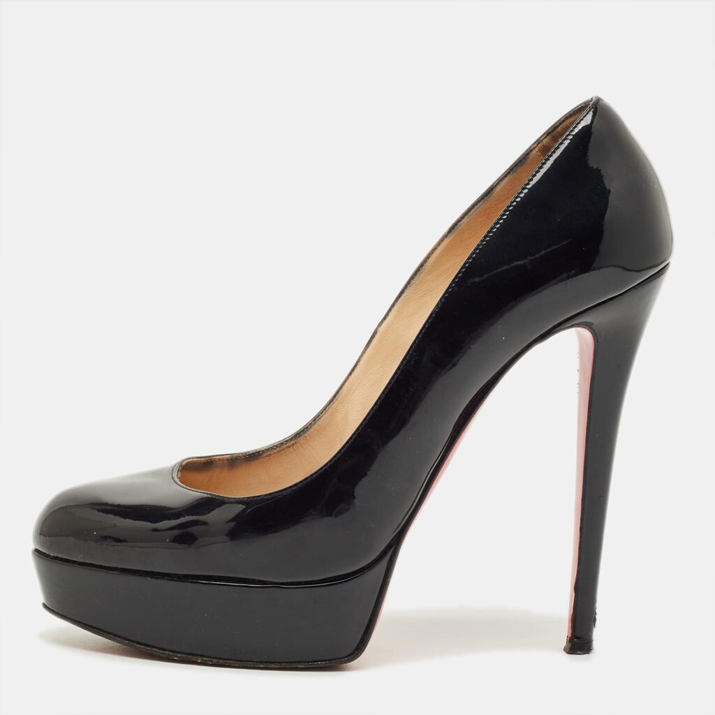 luxury-women-christian-louboutin-used-shoes-p1242041-001-1.jpg Christian Louboutin Black Patent Leather Bianca Platform Pumps Size 40