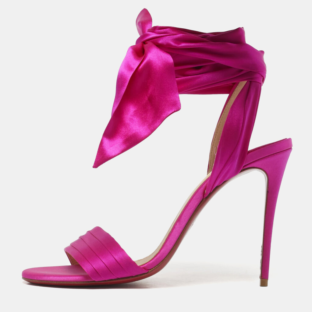 Christian Louboutin Pink Fabric Du Dessert Ankle Strap Sandals Size 39 Christian Louboutin Pink Fabric Du Dessert Ankle Strap Sandals Size 39