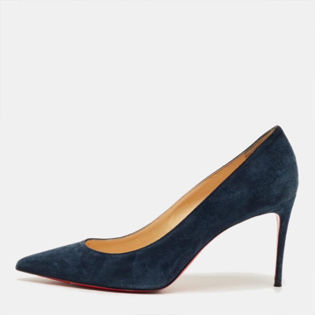 Christian Louboutin Navy Blue Suede Kate Pumps Size 38.5