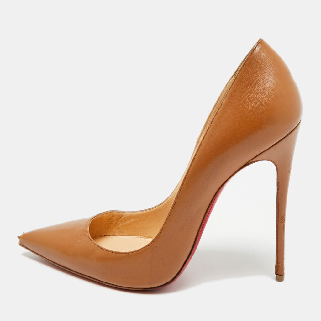 Christian Louboutin So Kate Size 39.5 Brown Leather Pumps
