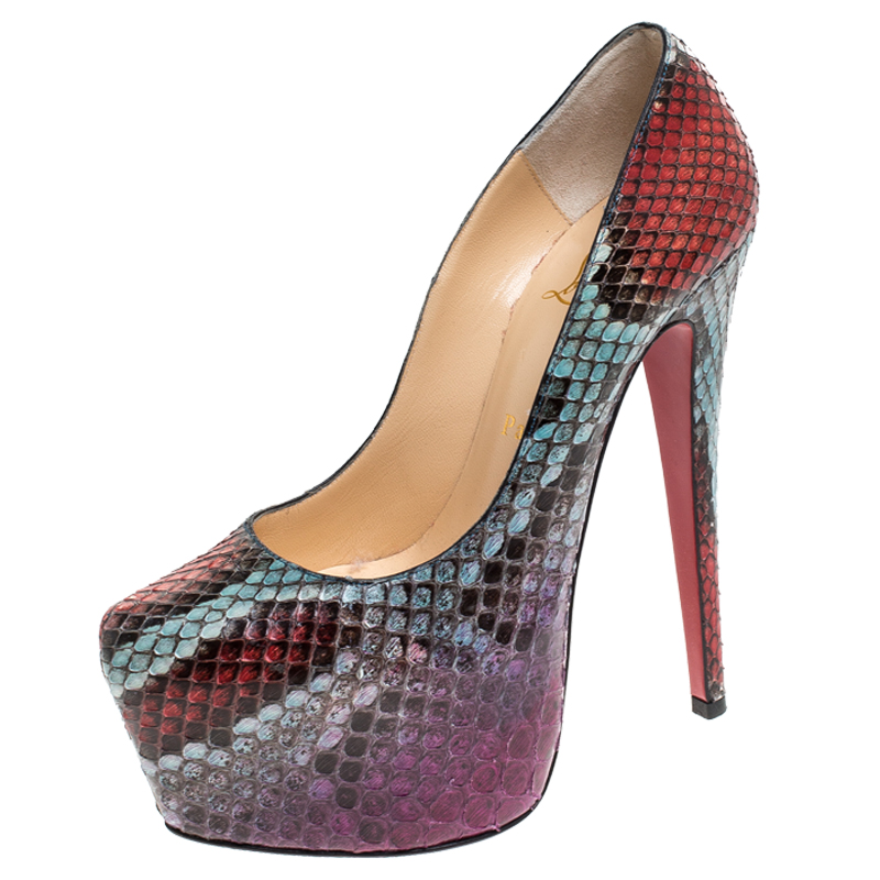 Christian Louboutin Multicolor Python Daffodile Platform Pumps Size 37 Christian Louboutin Multicolor Python Daffodile Platform Pumps Size 37