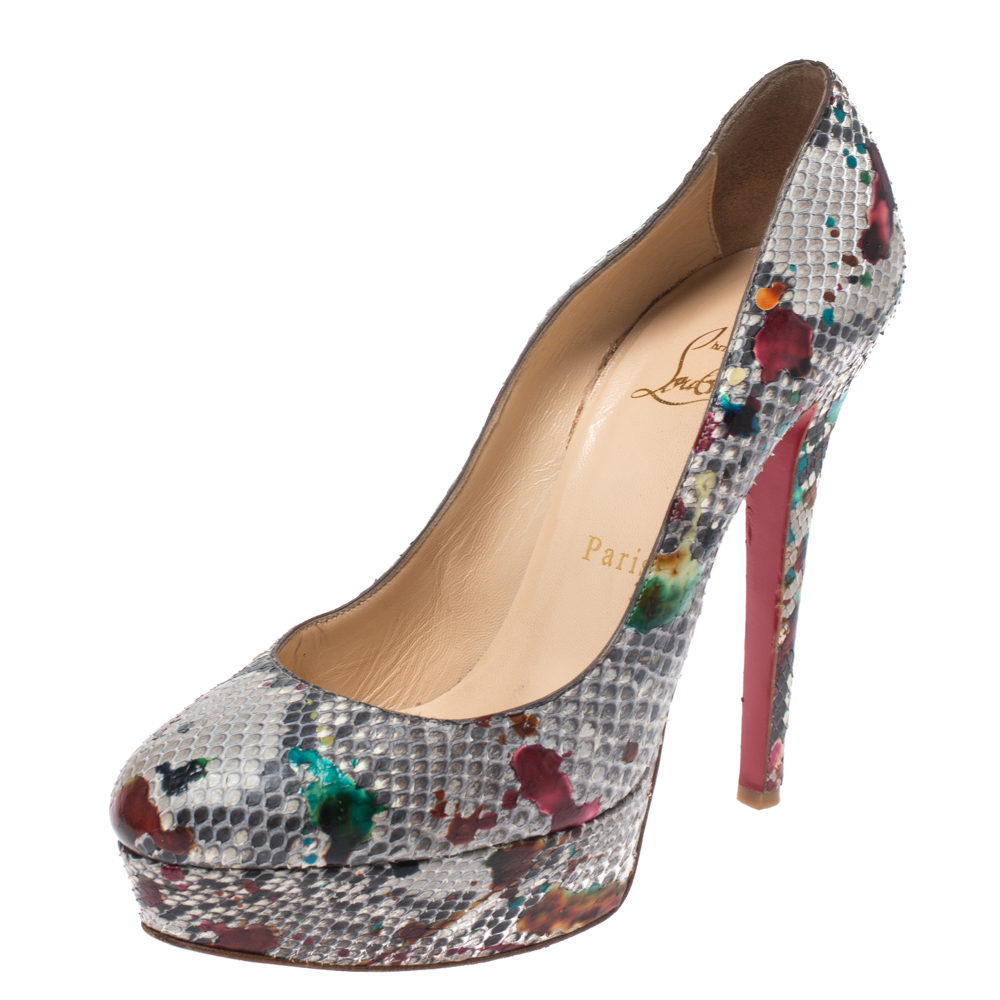 Christian Louboutin Multicolor Python Bianca Platform Pumps Size 37 Christian Louboutin Multicolor Python Bianca Platform Pumps Size 37