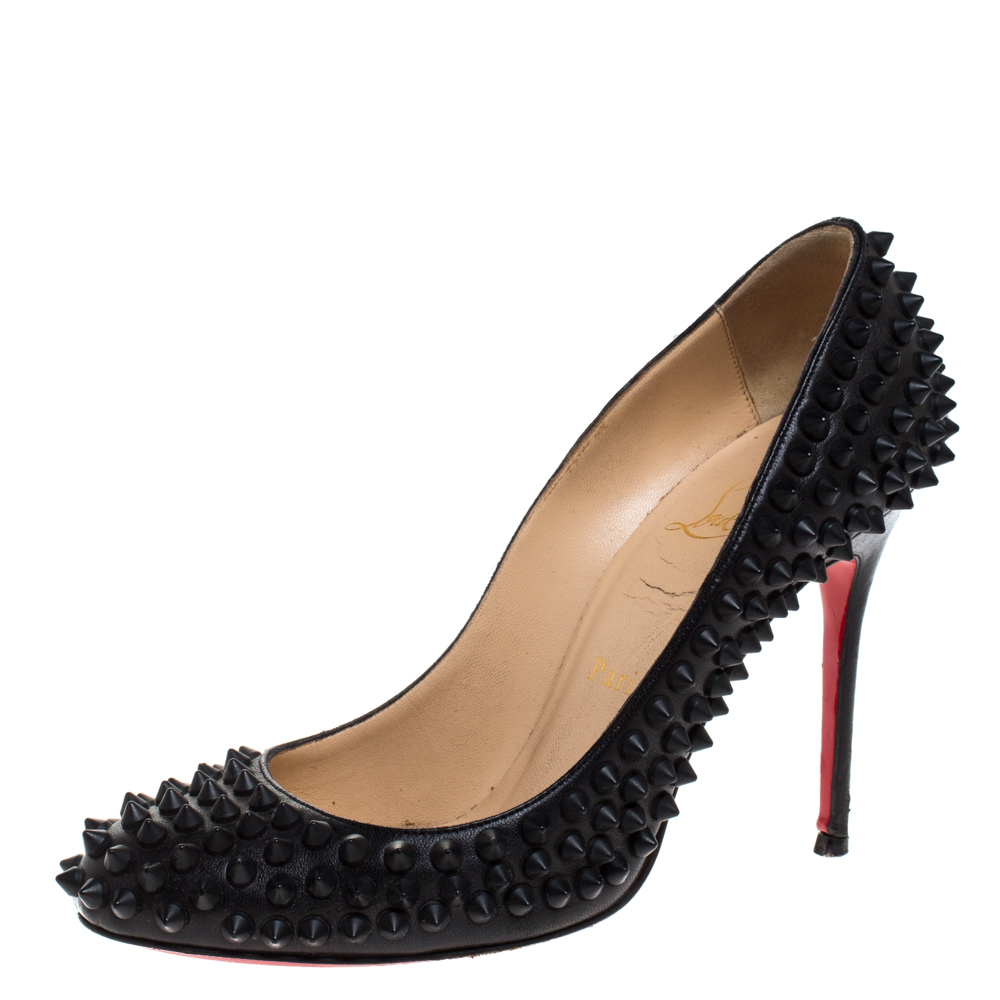 Christian Louboutin Black Leather Fifi Spike Pumps Size 36 Christian Louboutin Black Leather Fifi Spike Pumps Size 36
