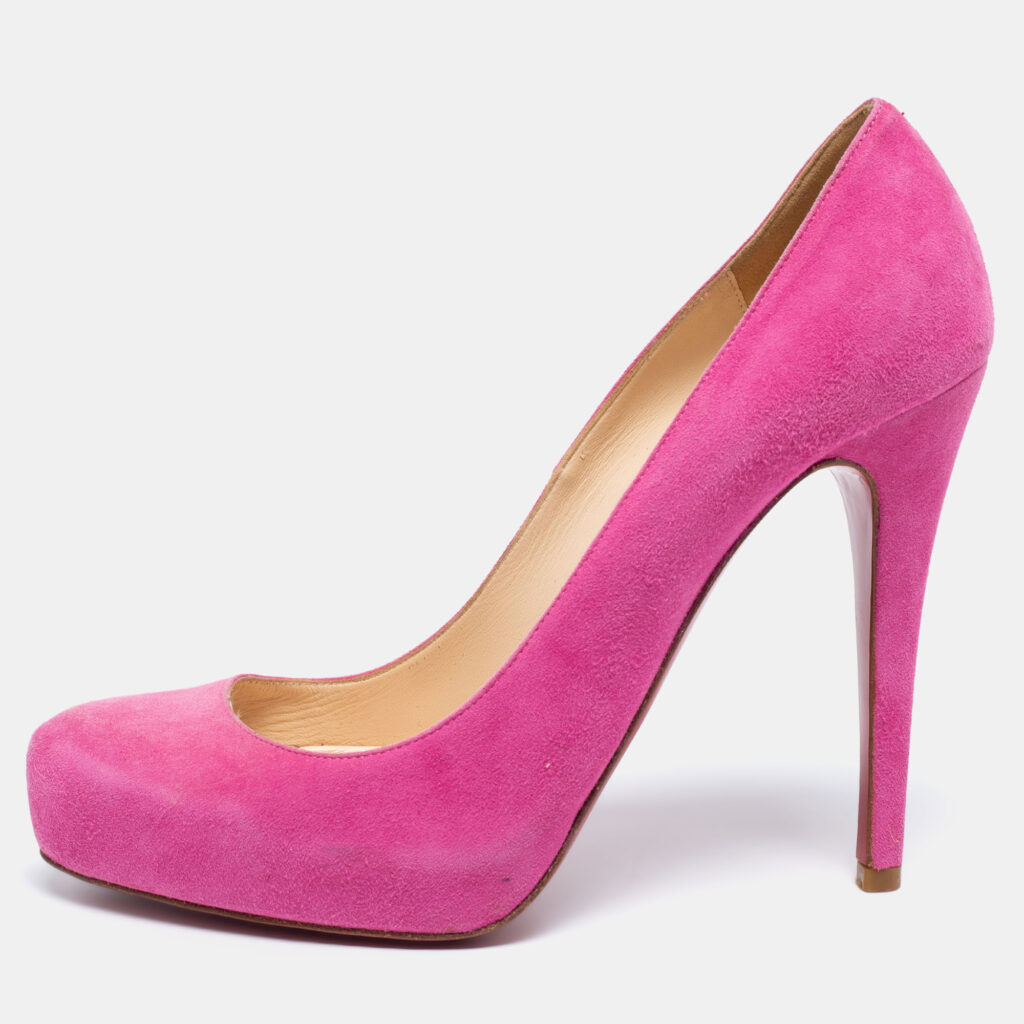 luxury-women-christian-louboutin-used-shoes-p626402-003.jpg Christian Louboutin Pink Suede Elisa Pumps Size 38.5