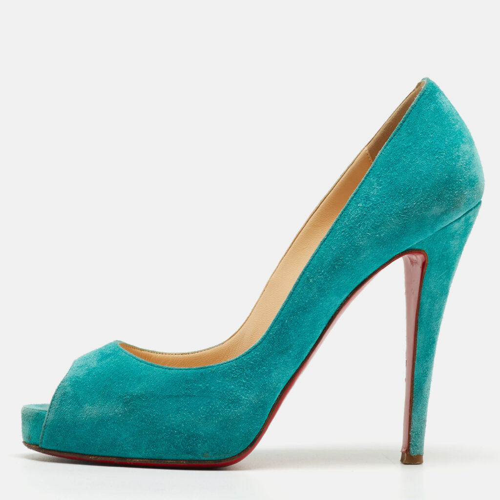 Christian Louboutin Turquoise Suede Very Prive Pumps Size 38.5 Christian Louboutin Turquoise Suede Very Prive Pumps Size 38.5