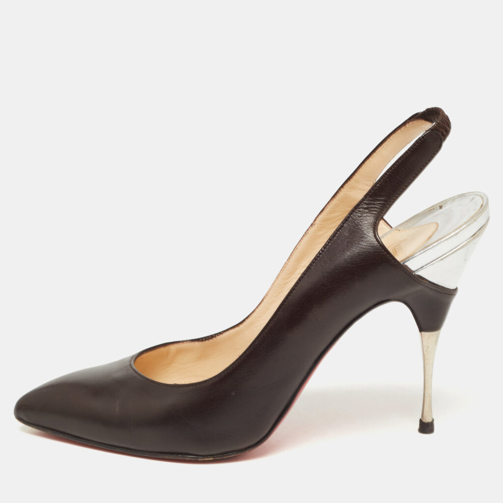 Christian Louboutin Black Leather Twistochat Slingback Pumps Size 39 Christian Louboutin Black Leather Twistochat Slingback Pumps Size 39