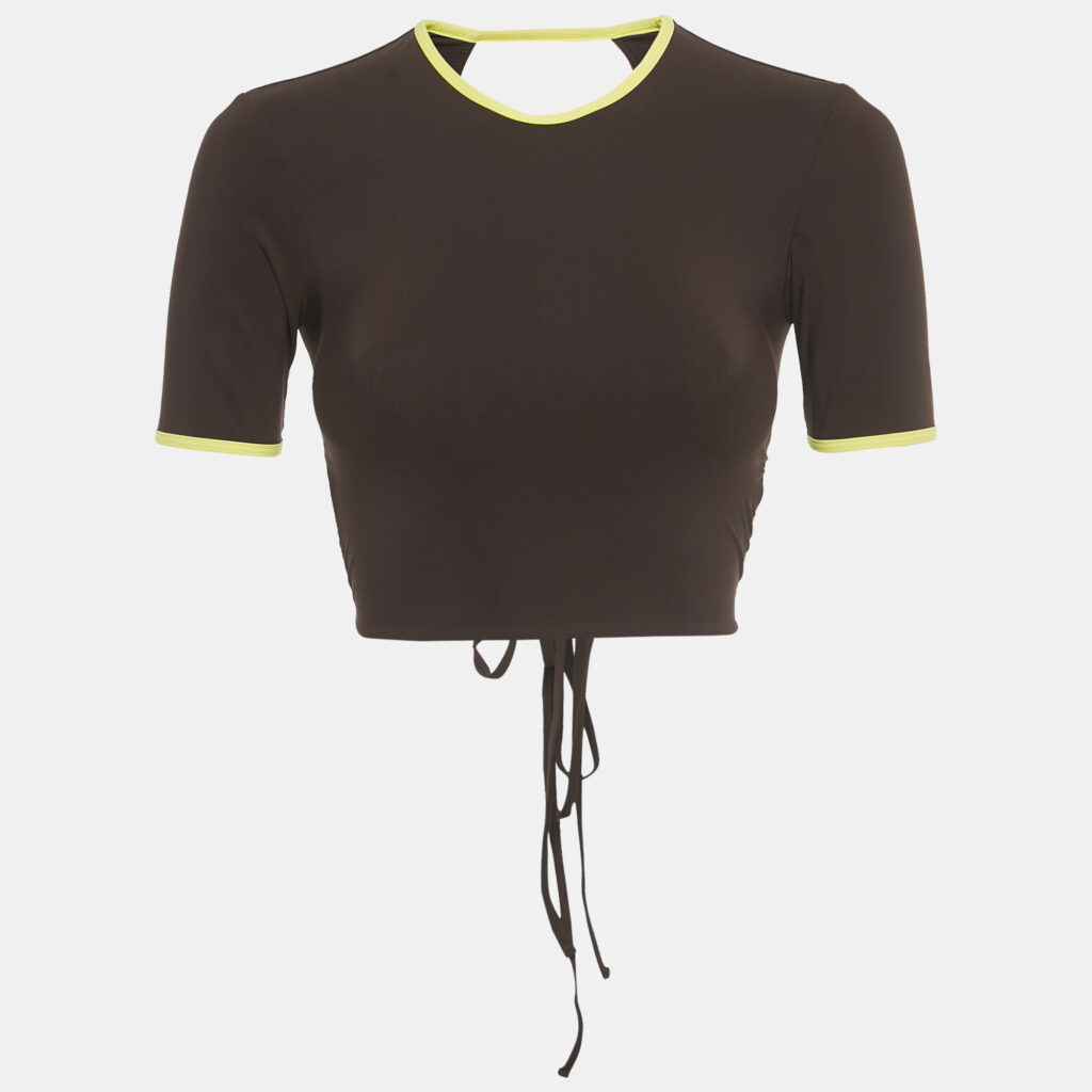Christopher Esber Brown Back-Open Crop Top S
