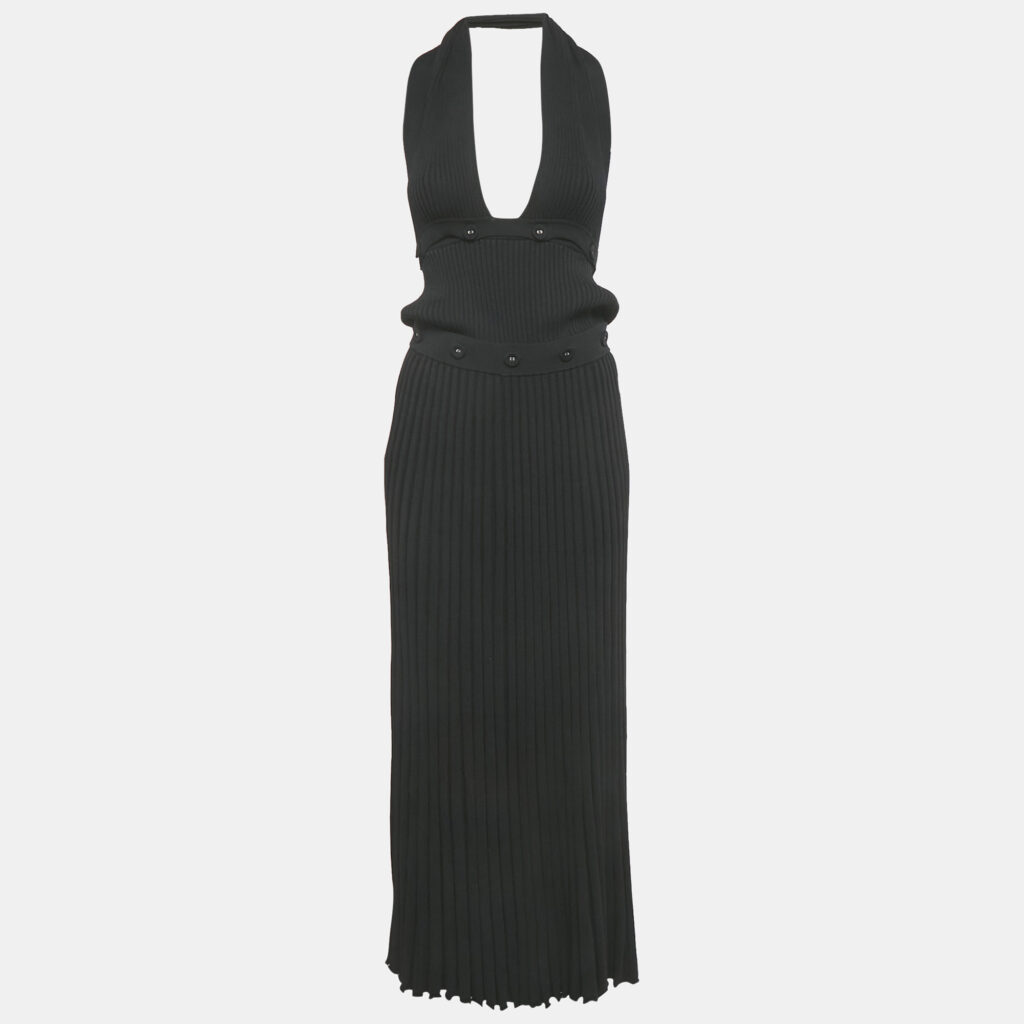 Christopher Esber Black Knit Detachable Halter Neck Dress M Christopher Esber Black Knit Detachable Halter Neck Dress M