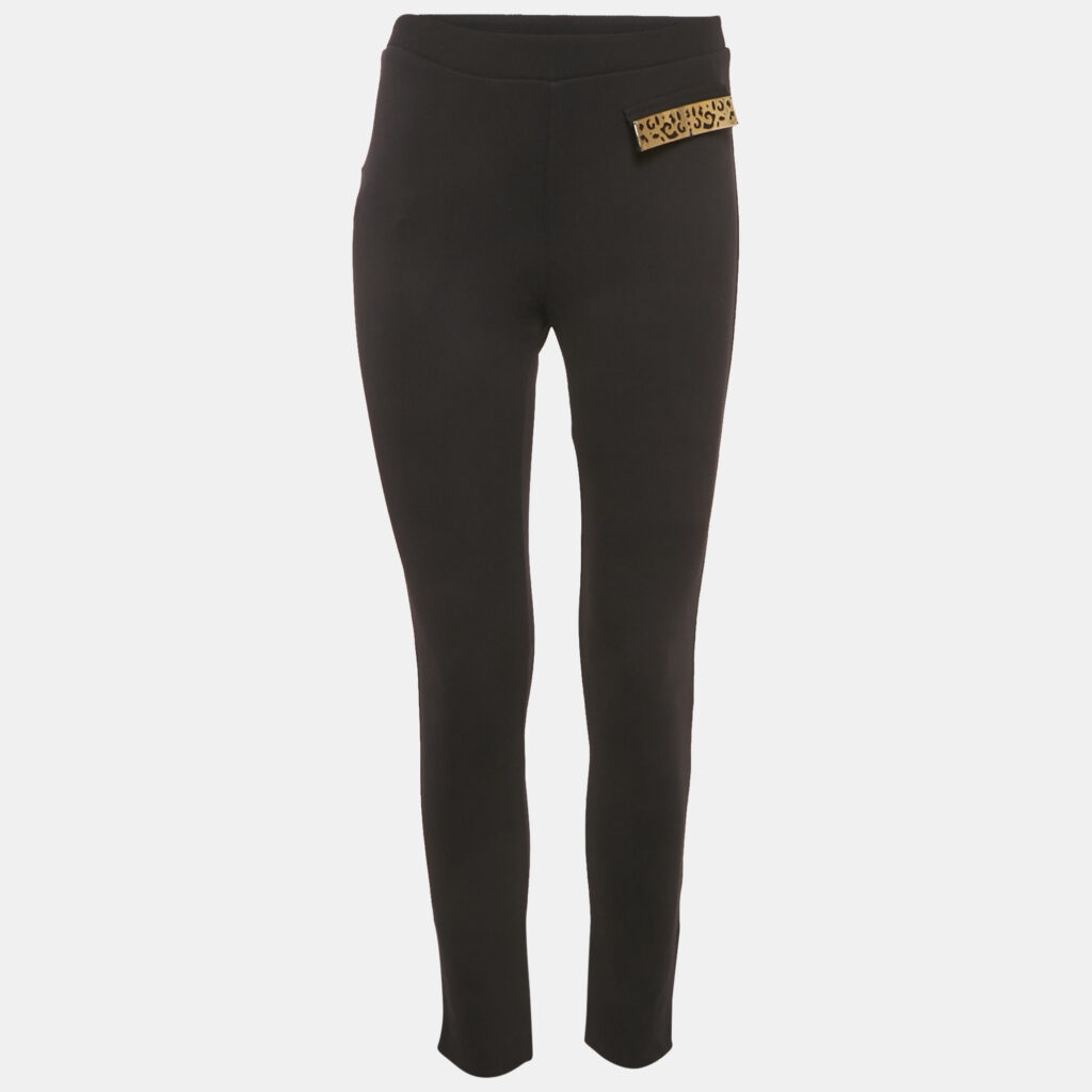 Class by Roberto Cavalli Black Gabardine Pocket Detail Leggings M Class by Roberto Cavalli Black Gabardine Pocket Detail Leggings M