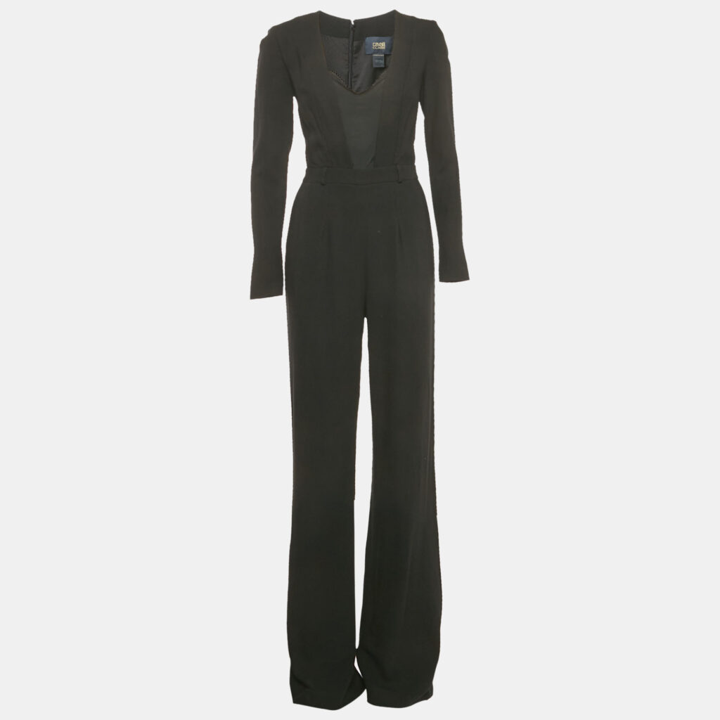 luxury-women-class-by-roberto-cavalli-used-clothes-p1177624-006.jpg Class by Roberto Cavalli Black Wool Blend Jumpsuit S