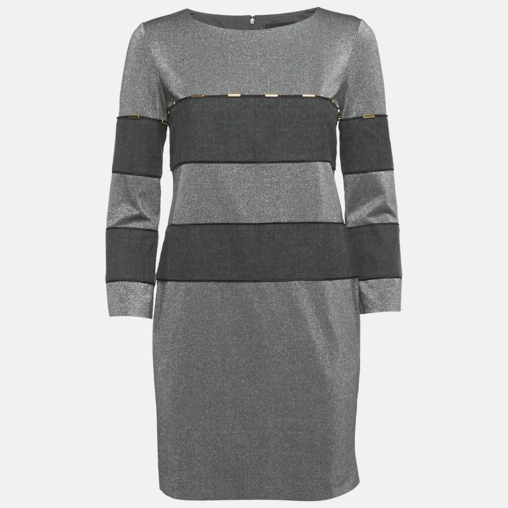 luxury-women-class-by-roberto-cavalli-used-clothes-p1219704-007.jpg Class by Roberto Cavalli Grey Lurex Knit Mini Dress S