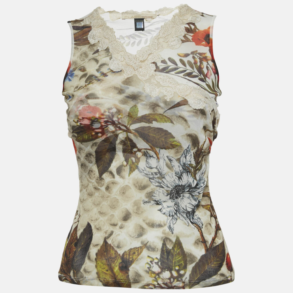 Class by Roberto Cavalli Multicolor Print Jersey Sleeveless Top XS Class by Roberto Cavalli Multicolor Print Jersey Sleeveless Top XS