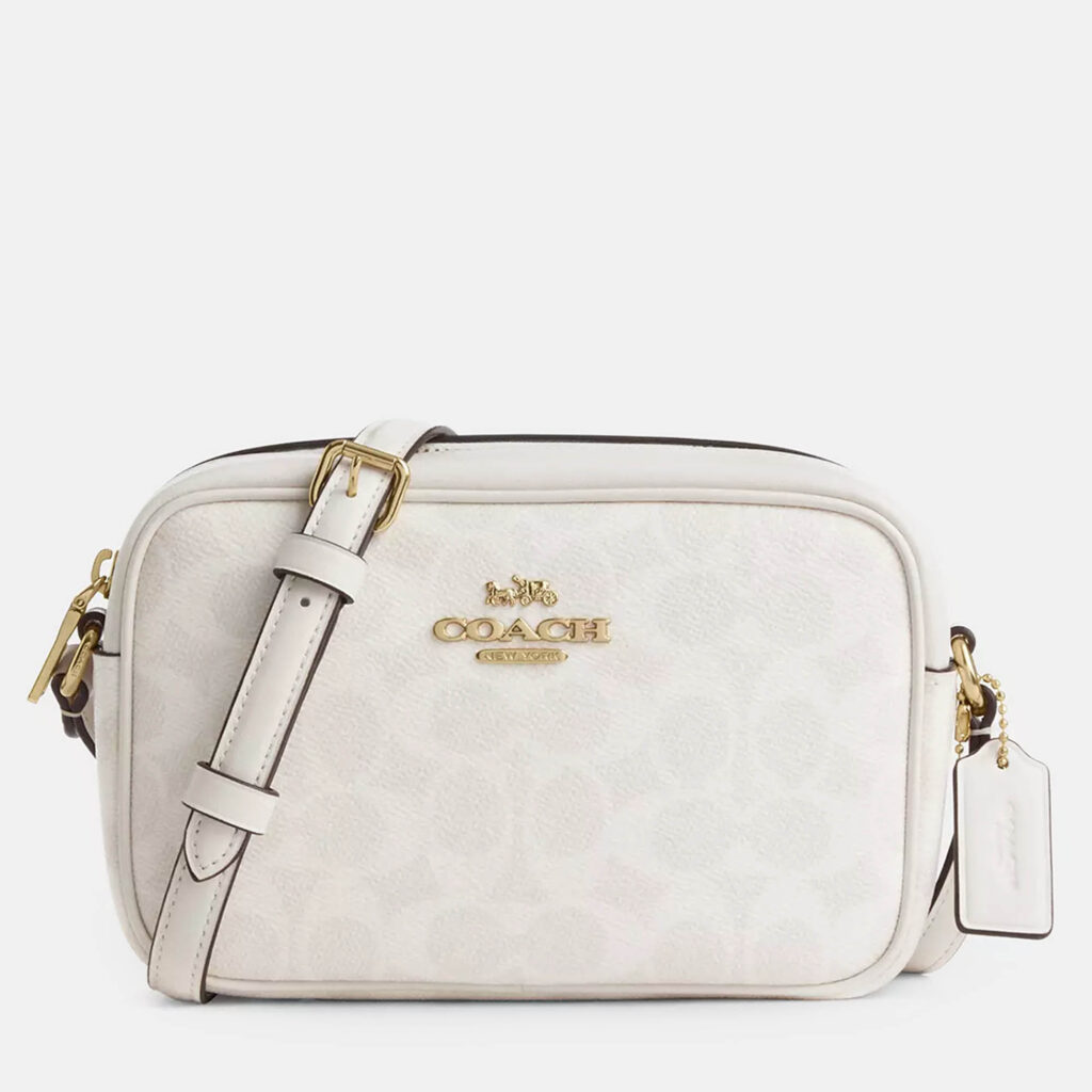 Coach Mini Jamie White Signature Canvas Camera Bag Coach Mini Jamie White Signature Canvas Camera Bag