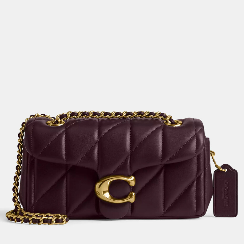 Coach Tabby 20 Pillow Quilting Black Currant Leather Shoulder Bag