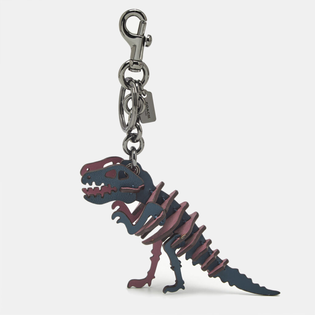 Coach Navy Blue/Pink Leather Small Rexy Bag Charm Coach Navy Blue/Pink Leather Small Rexy Bag Charm