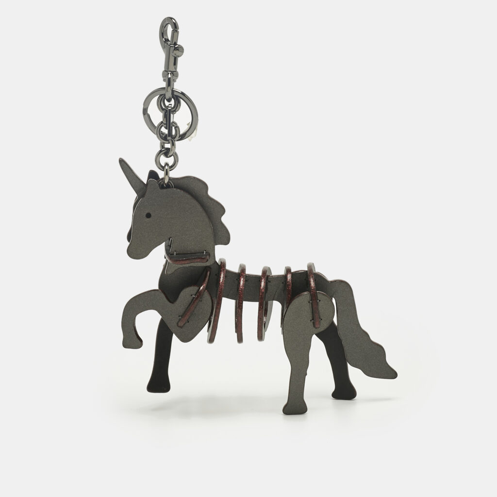 Coach Grey Leather Medium Uni Puzzle Bag Charm Coach Grey Leather Medium Uni Puzzle Bag Charm