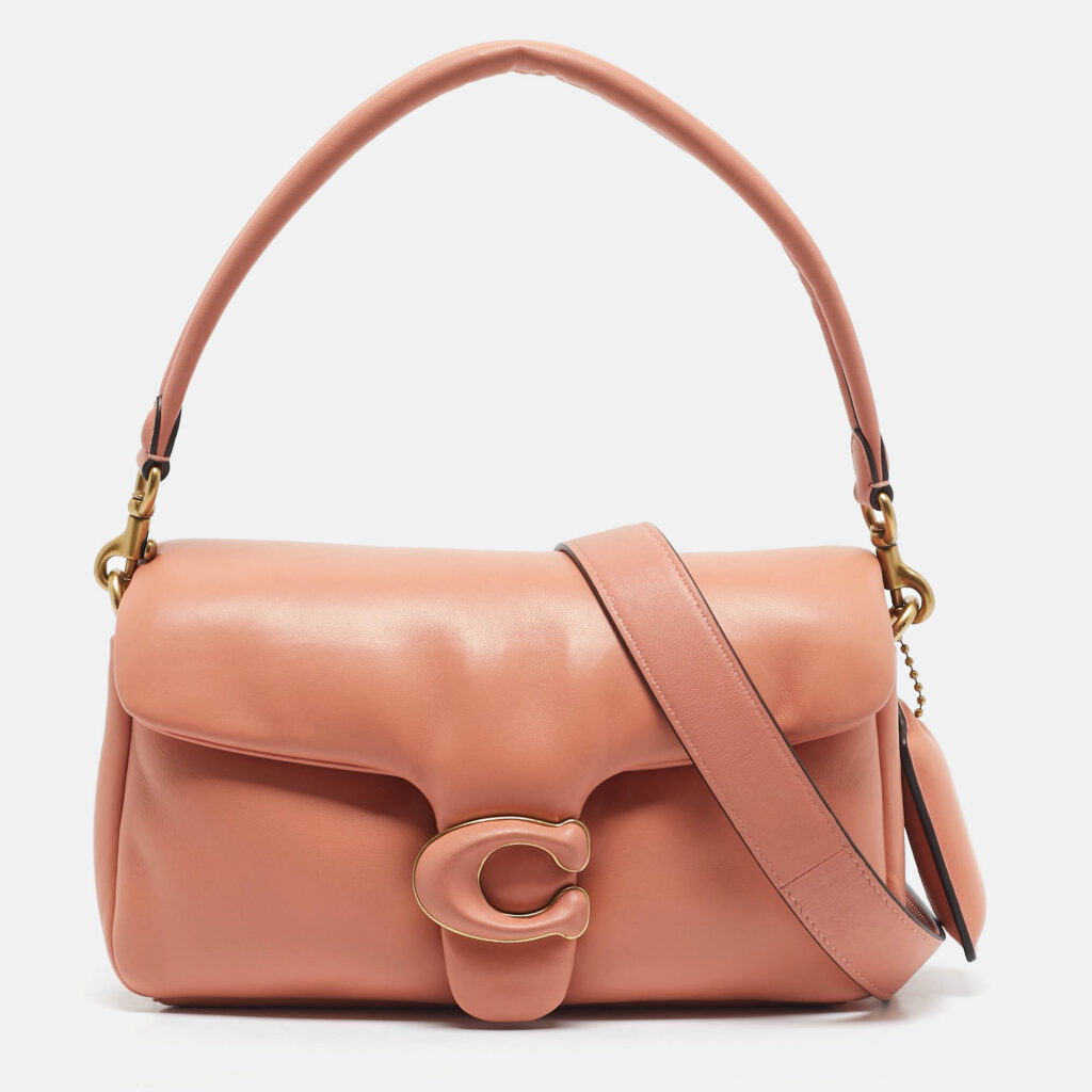 Coach Brown Pink Leather Pillow Tabby Shoulder Bag 26