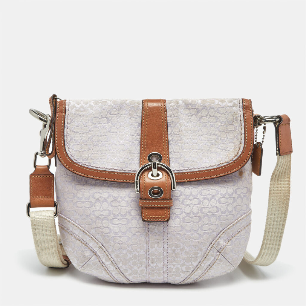 Coach Lavender Logo Jacquard Canvas Soho Swing Crossbody Bag Coach Lavender Logo Jacquard Canvas Soho Swing Crossbody Bag