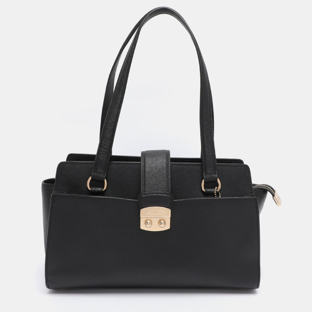 Coach Black Leather Avary Carryall Satchel