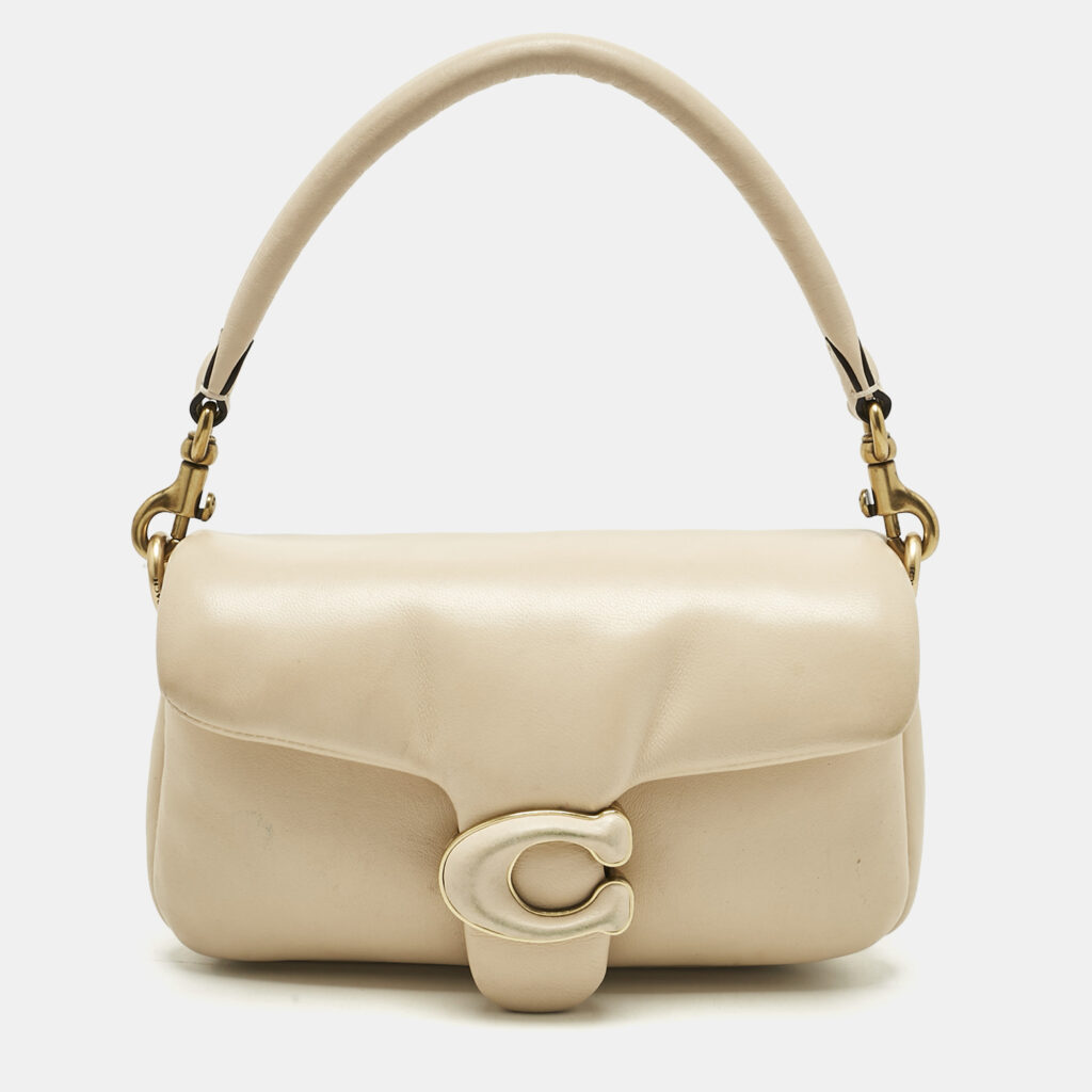 Coach Beige Leather Tabby Pillow 18 Shoulder Bag Coach Beige Leather Tabby Pillow 18 Shoulder Bag