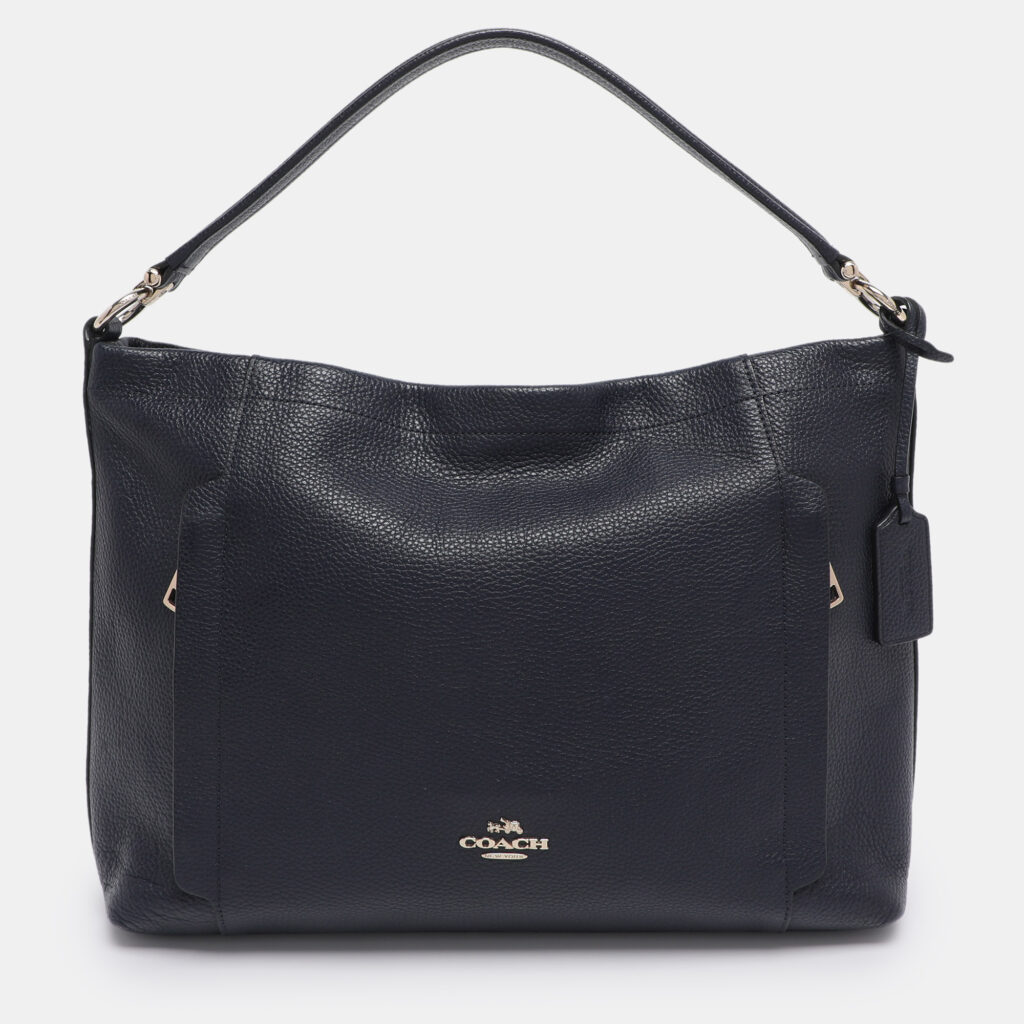 Coach Navy Blue Grained Leather Large Scout Hobo Coach Navy Blue Grained Leather Large Scout Hobo