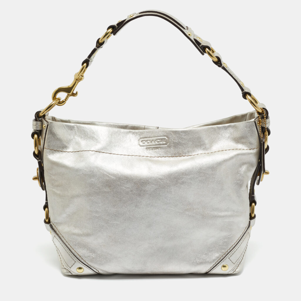 Coach Silver Leather Carly Hobo Coach Silver Leather Carly Hobo