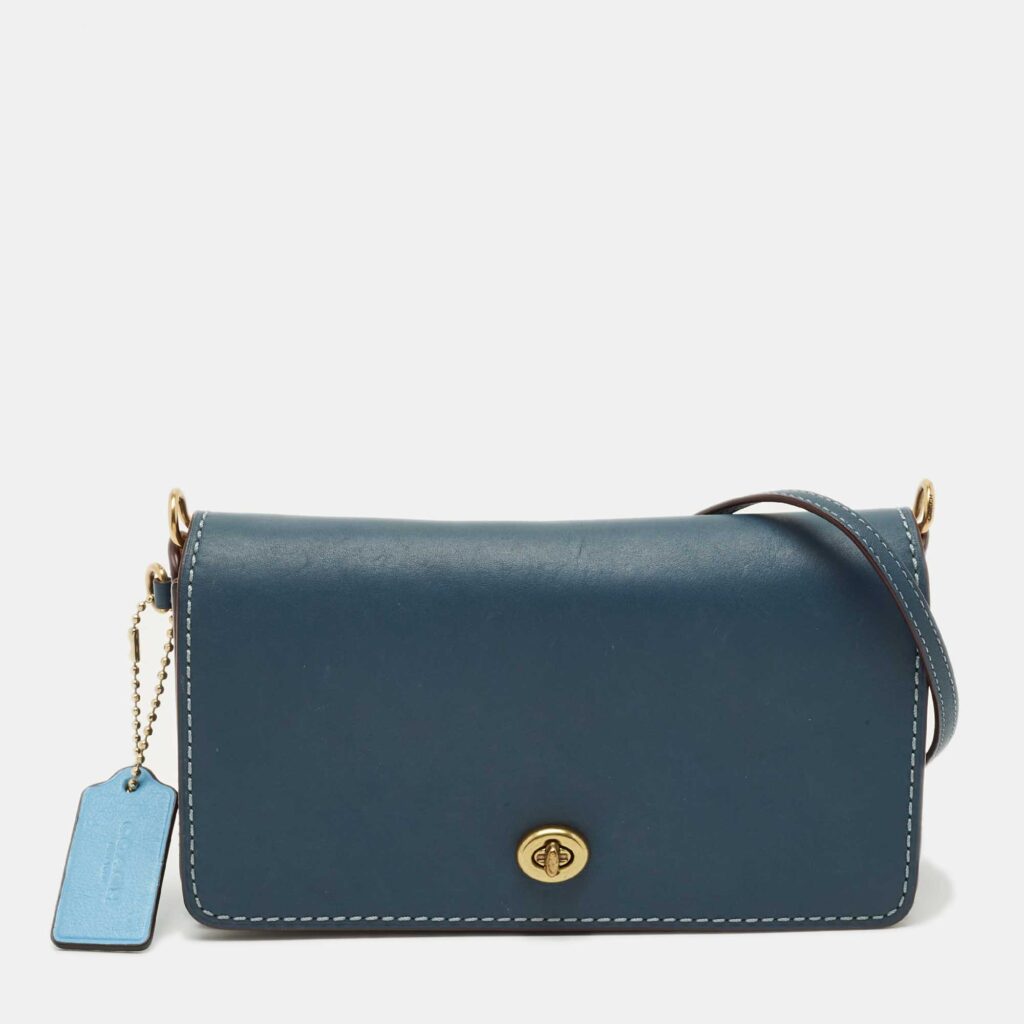 Coach Blue Leather Dinky Crossbody Bag Coach Blue Leather Dinky Crossbody Bag