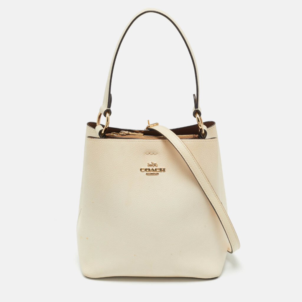 Coach Ivory Leather Small Town Bucket Bag