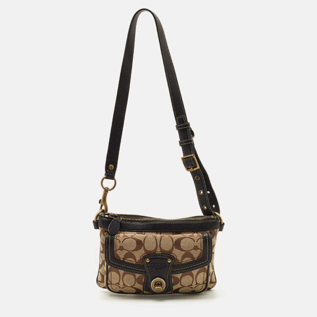 Coach Beige/Brown Signature Canvas and Leather Legacy Crossbody Bag Coach Beige/Brown Signature Canvas and Leather Legacy Crossbody Bag