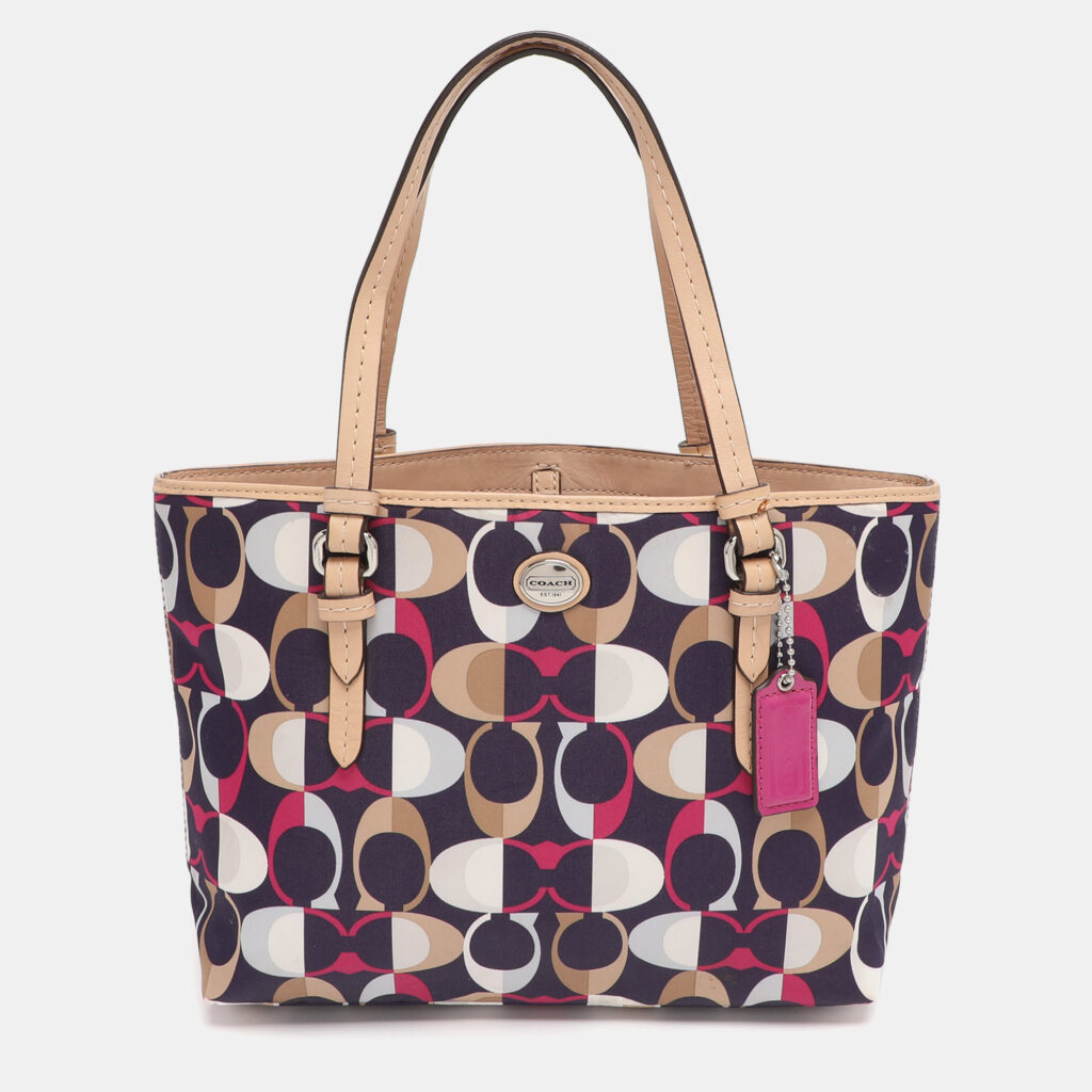 Coach Multicolor Leather and Satin Peyton C Tote Coach Multicolor Leather and Satin Peyton C Tote