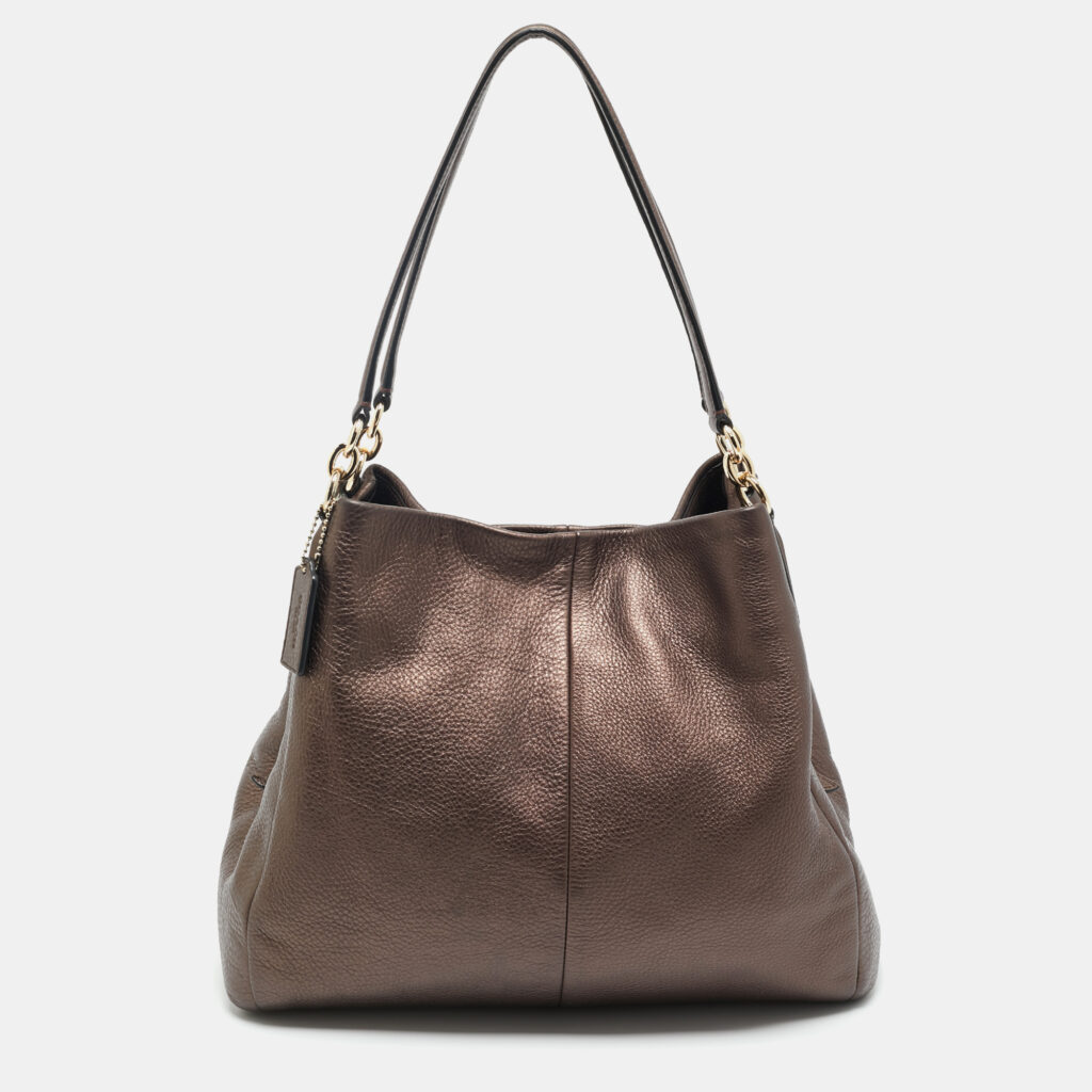 Coach Copper Brown Leather Phoebe Madison Shoulder Bag Coach Copper Brown Leather Phoebe Madison Shoulder Bag