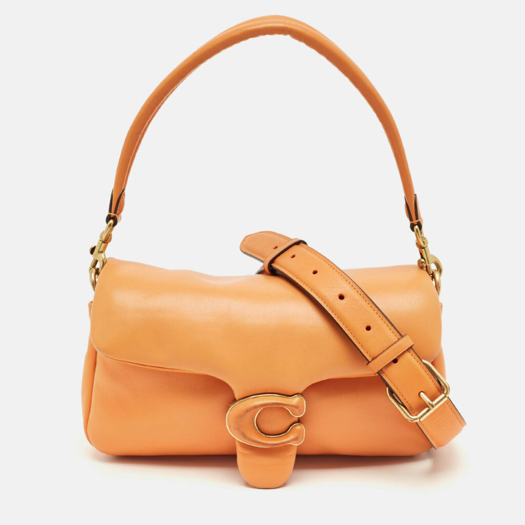 Coach Orange Leather Pillow Tabby 26 Shoulder Bag