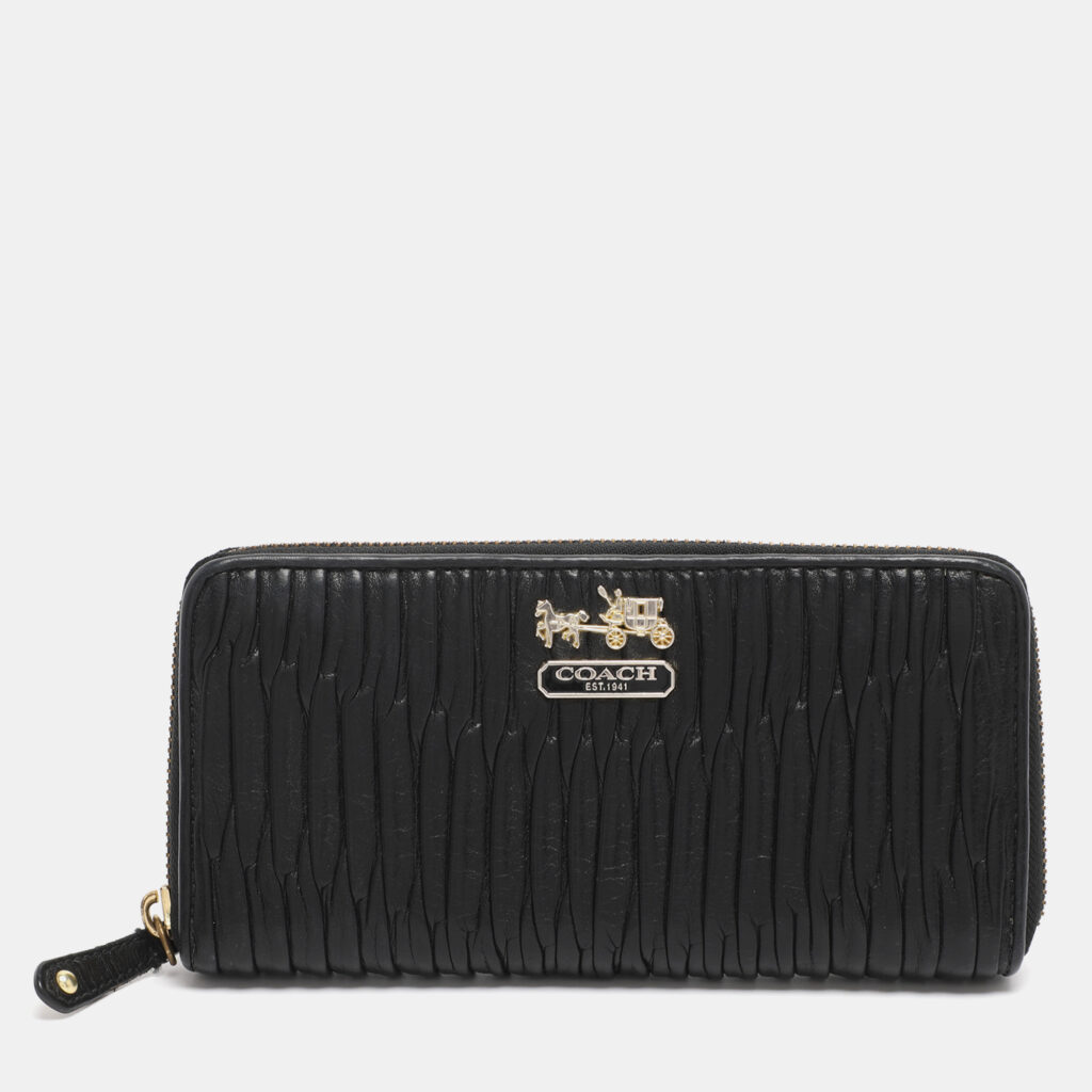 Coach Black Leather and Leather Zip Around