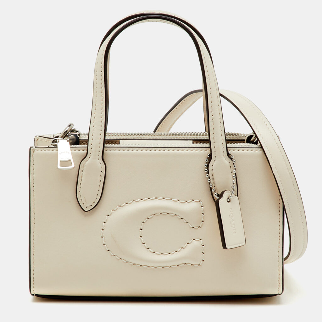 Coach White Leather Mini Nina Tote Coach White Leather Mini Nina Tote
