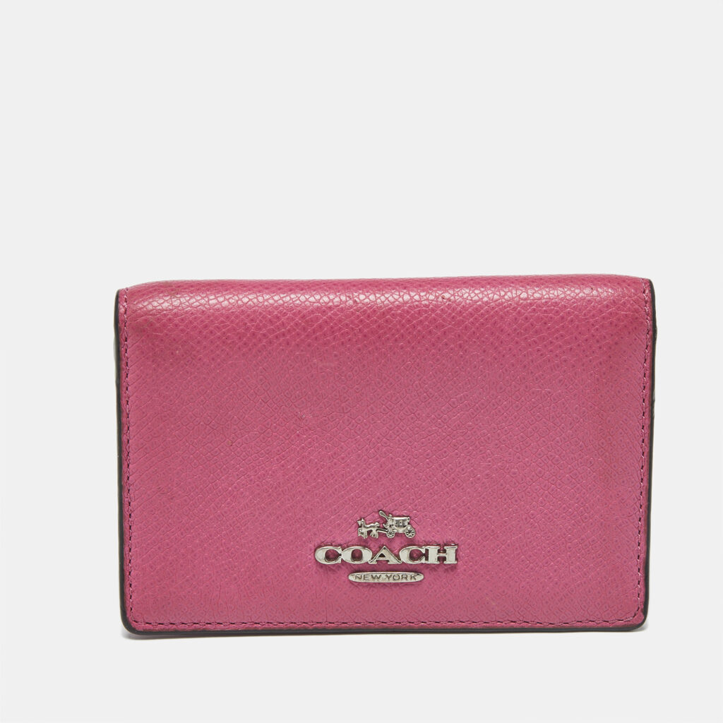 Coach Pink Leather Bifold Card Holder