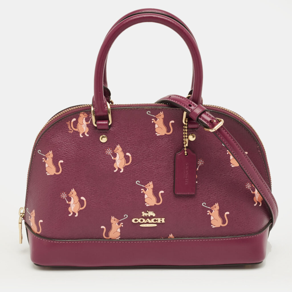 Coach Fuchsia Leather Mini Party Cat Sierra Satchel Coach Fuchsia Leather Mini Party Cat Sierra Satchel