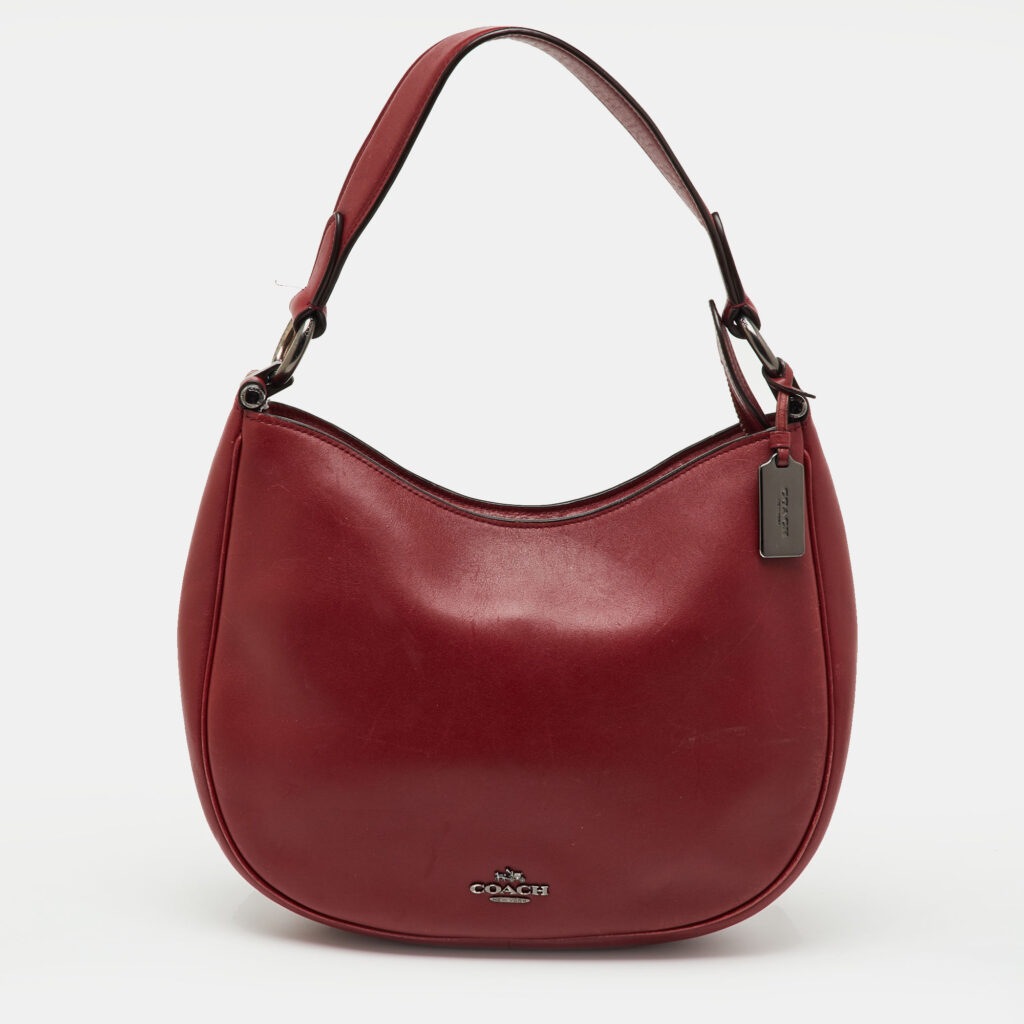 Coach Dark Red Leather Nomad Hobo Coach Dark Red Leather Nomad Hobo