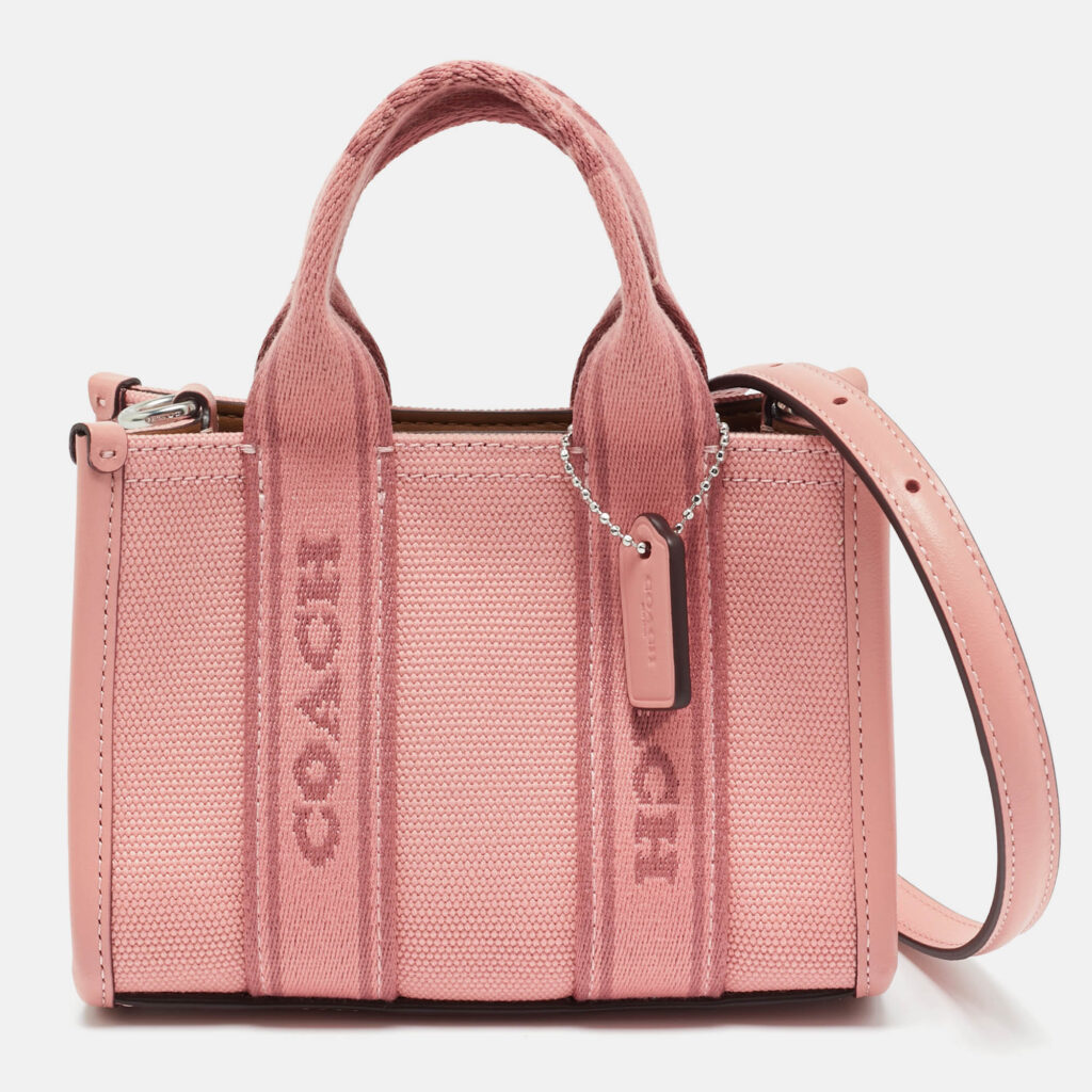 Coach Pink Canvas and Leather Mini Smith Tote Coach Pink Canvas and Leather Mini Smith Tote