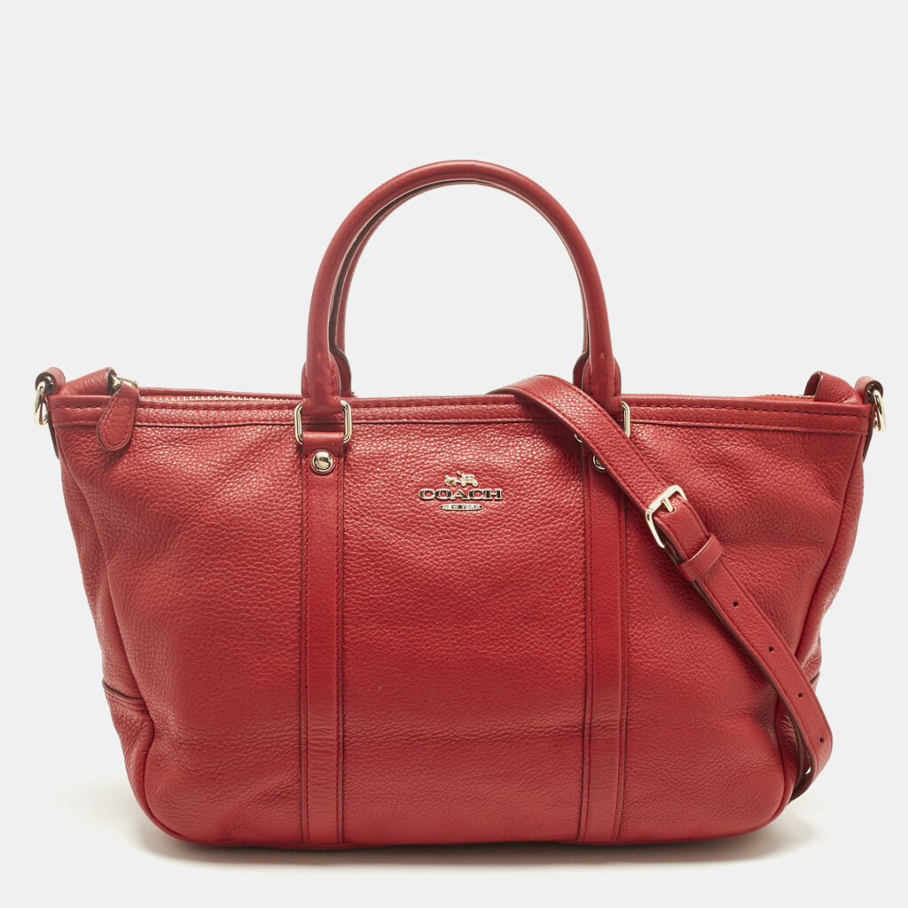 luxury-women-coach-used-handbags-p1240828-006-1.jpg Coach Red Leather Central Tote