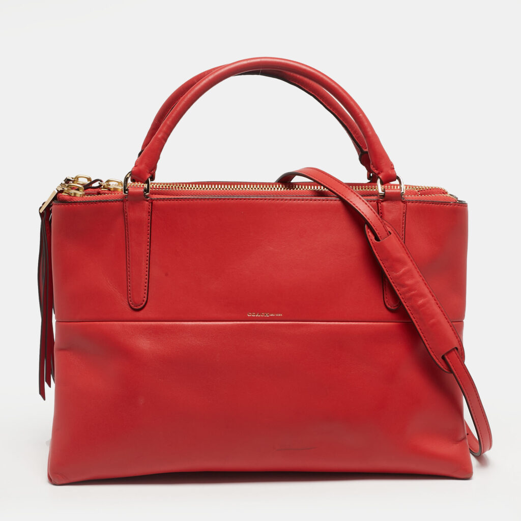 luxury-women-coach-used-handbags-p1241302-001-1.jpg Coach Red Leather Borough Tote